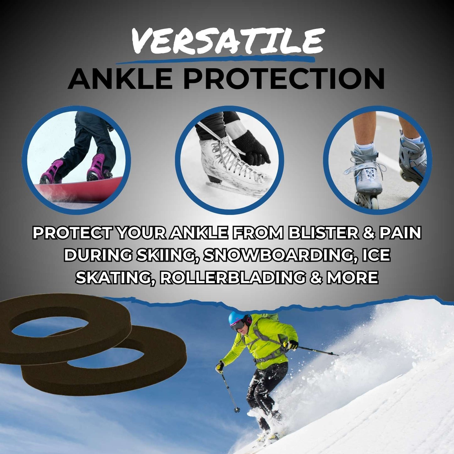 Boxum Ski & Snowboard Ankle Donut Pads (Sold in Pairs)