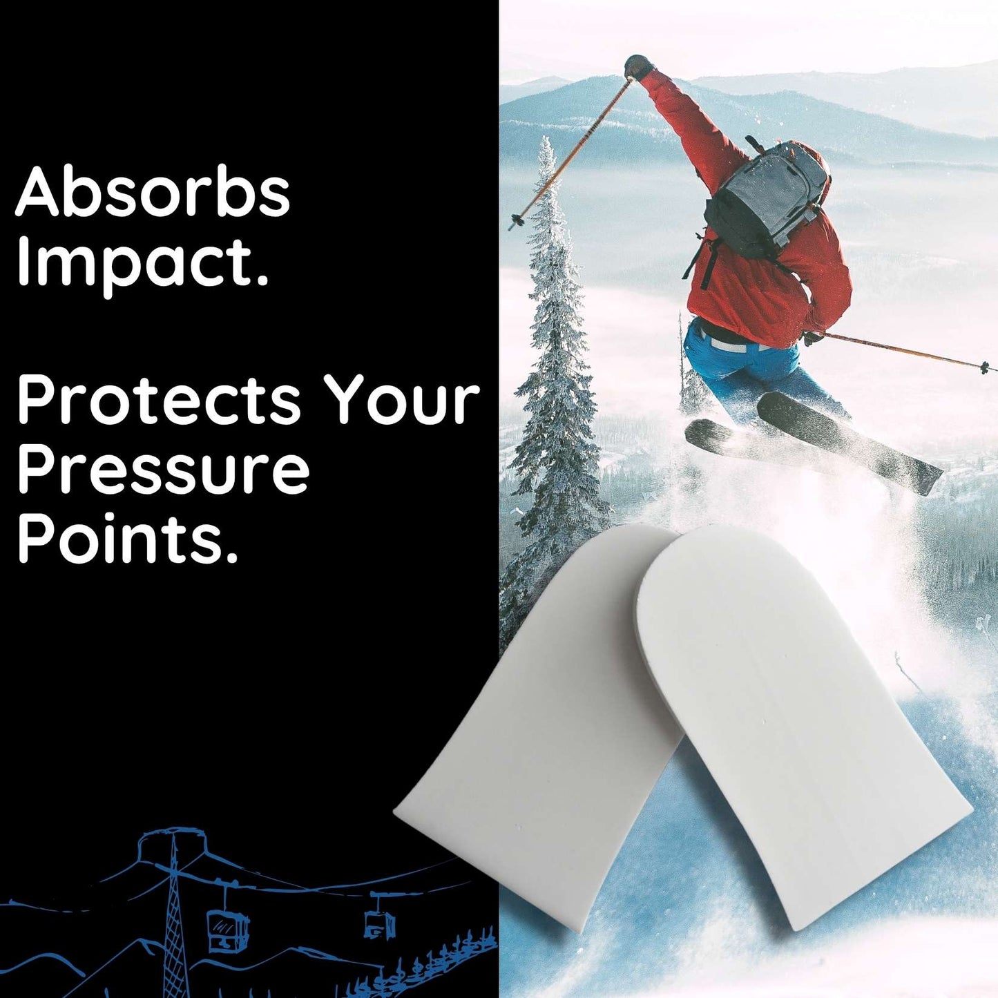 Boxum Ski & Snowboard Boot Inserts Heel Lift Fitting Pads