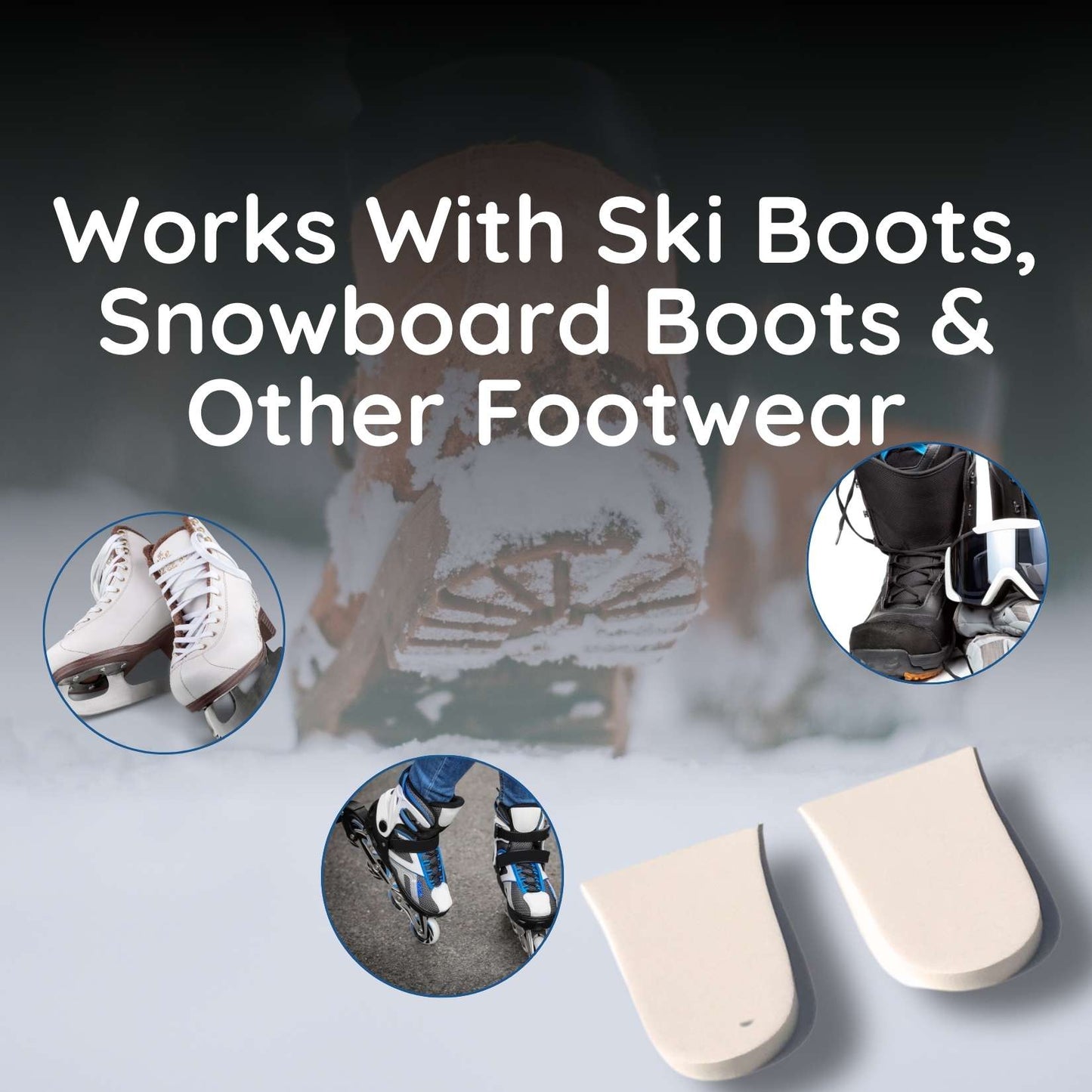 Boxum Ski & Snowboard Boot Inserts Heel Lift Fitting Pads